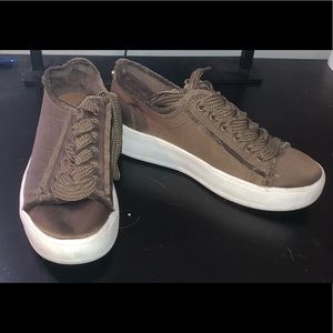 Dark green platform sneakers